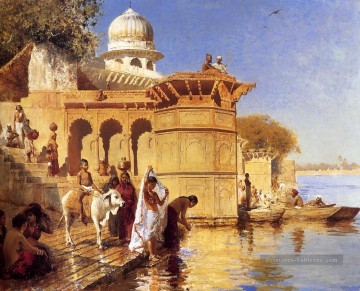 Le long des Ghats Mathura Arabe Edwin Lord Weeks Peinture à l'huile